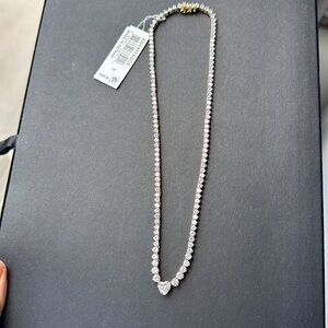 Nadri Astrid Cubic Zirconia Heart Tennis Necklace, 16"